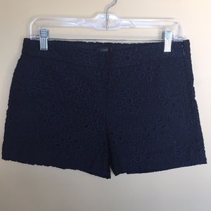 J. Crew navy blue shorts with eyelet detailing